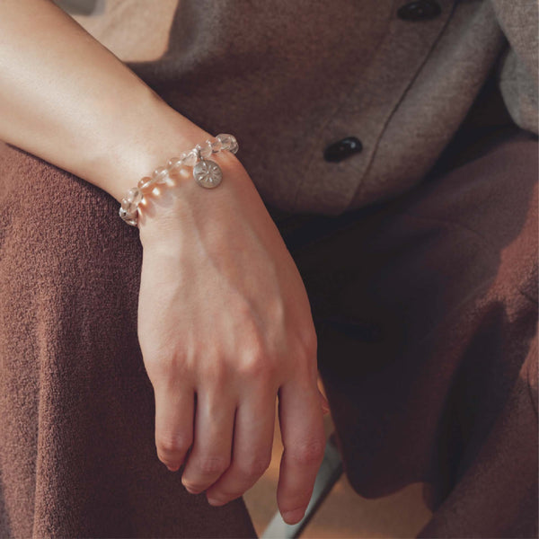 Orblink Himalayan Quartz Bracelet - High Altitude Natural Crystal Beads on Wrist for Clarity