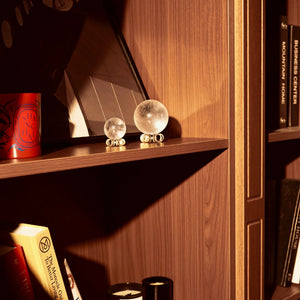 Orblink Himalayan Crystal Sphere - High Vibration Decor on Bookshelf for Office Clarity & Focus