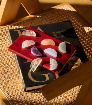 Orblink 7 Chakra Half-Moon Crystals - Healing Stones Set for Meditation & Decor