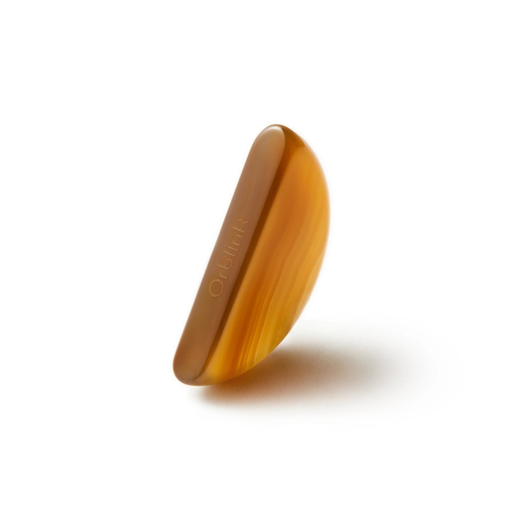 Orblink Natural Red Carnelian - Polished Healing Stone on Wood for Sacral Chakra Energy