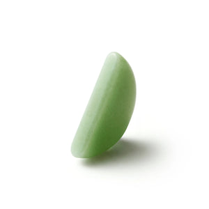 Orblink Green Aventurine Detail - Polished Green Stone with Engraved Logo for Lower Heart Chakra