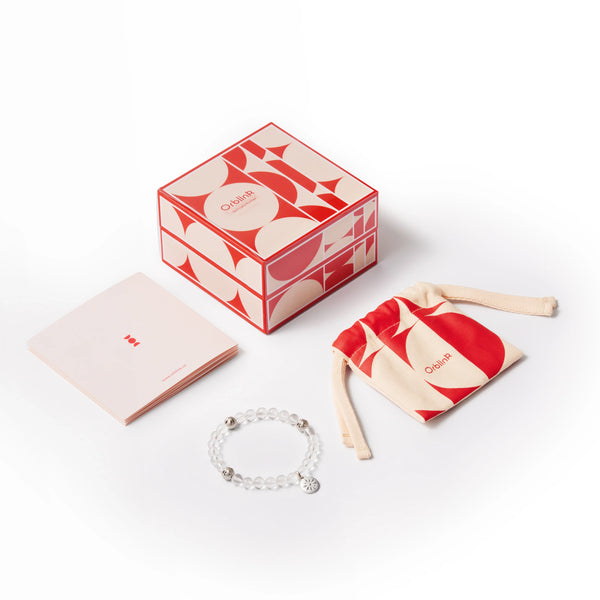 Orblink Himalayan Jewelry Set - Includes Quartz Bracelet, Pouch, Box & Care Card