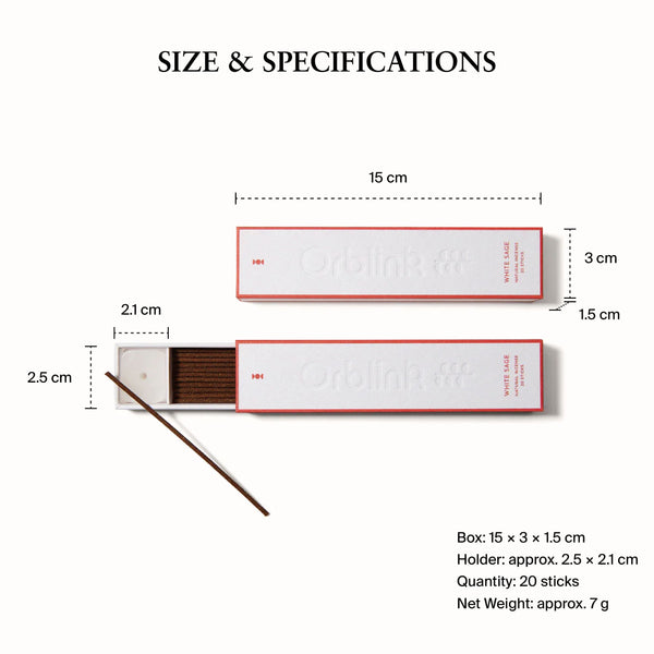 Natural White Sage incense sticks for purification rituals and mindful home practice.
