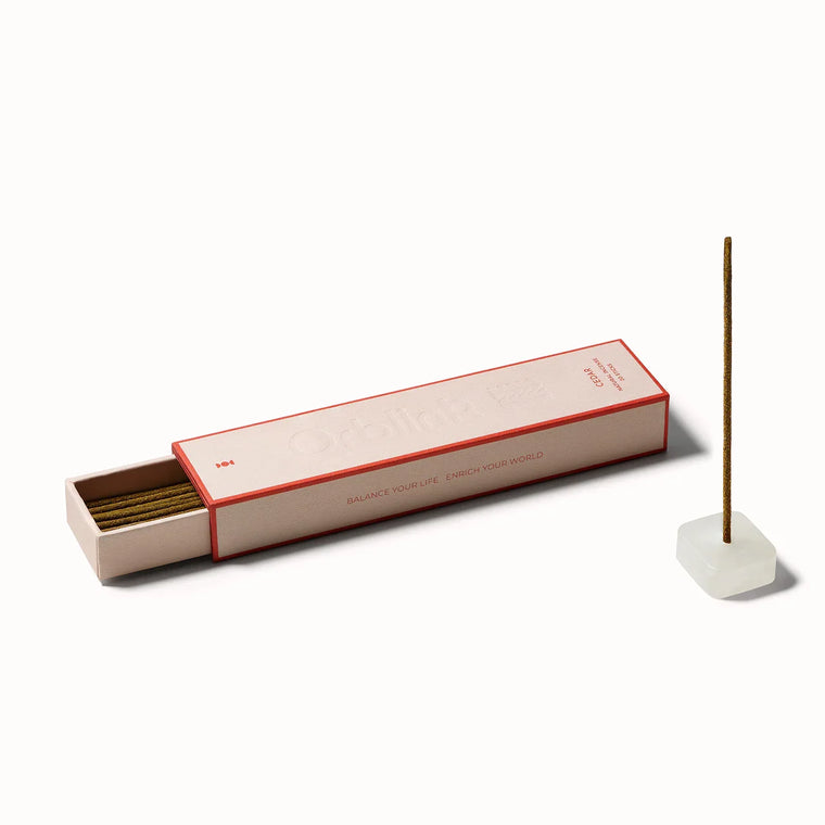 Cedar incense stick holder with incense sticks 