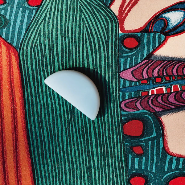 Orblink Blue Chalcedony Lifestyle - Stone on Abstract Art Symbolizing Creativity & Self-Expression