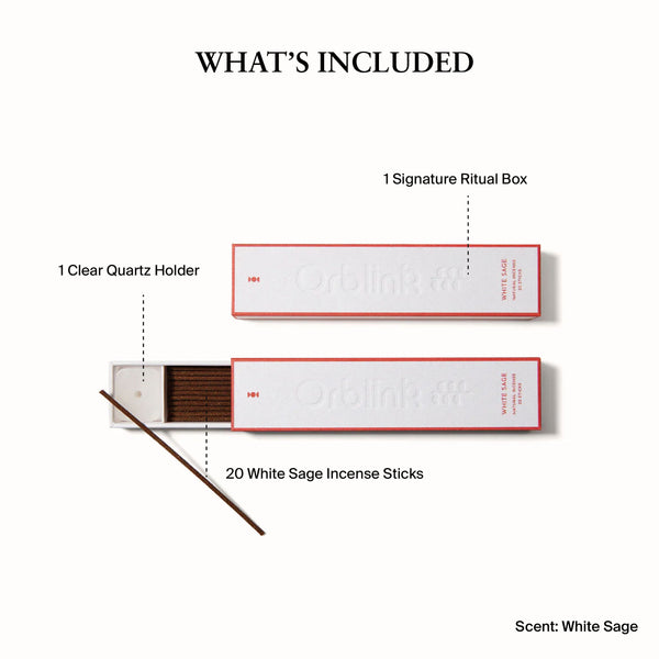 White Sage incense sticks for energy cleansing, crystal care, and space clearing.