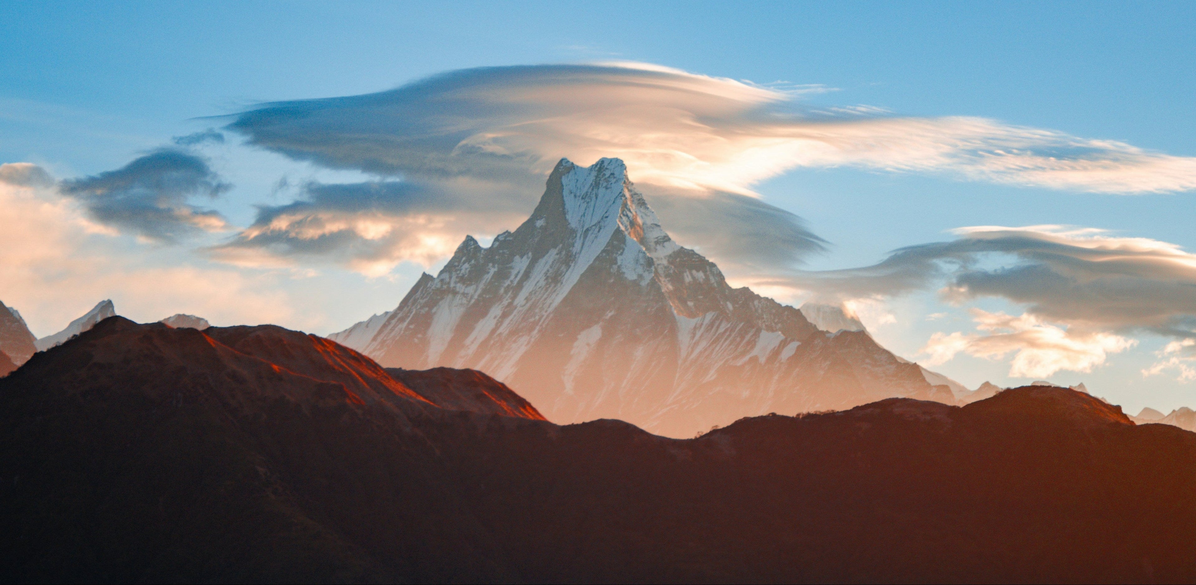 Orblink Himalayan Collection Origin - Majestic Snow Peak with Clouds Where Earth Touches the Sky
